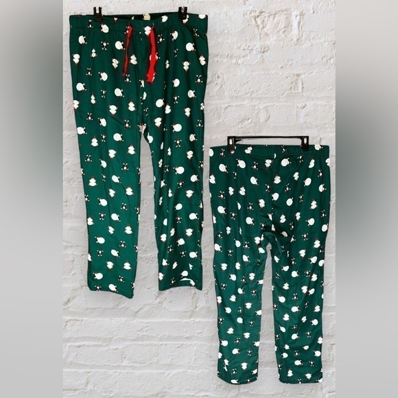 Old Navy Green Flannel Gnome Print Pajama Pants, Size Large. Excellent Condition - Picture 1 of 9